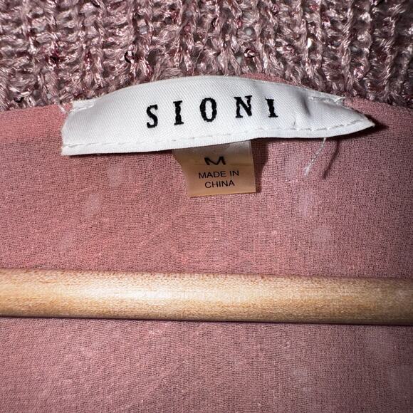 Sioni Pink Layered Sequin Knit Top Women’s Medium - Picture 4 of 6